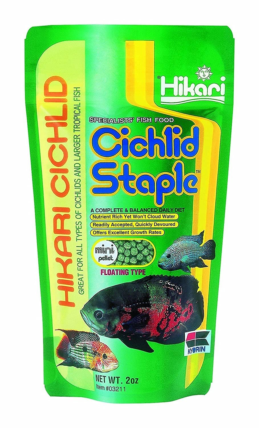 Hikari Cichlid Staple | 250Gm | Mini Pellet Fish Food for All Life Stages | Floating, 1 Count by Hikari